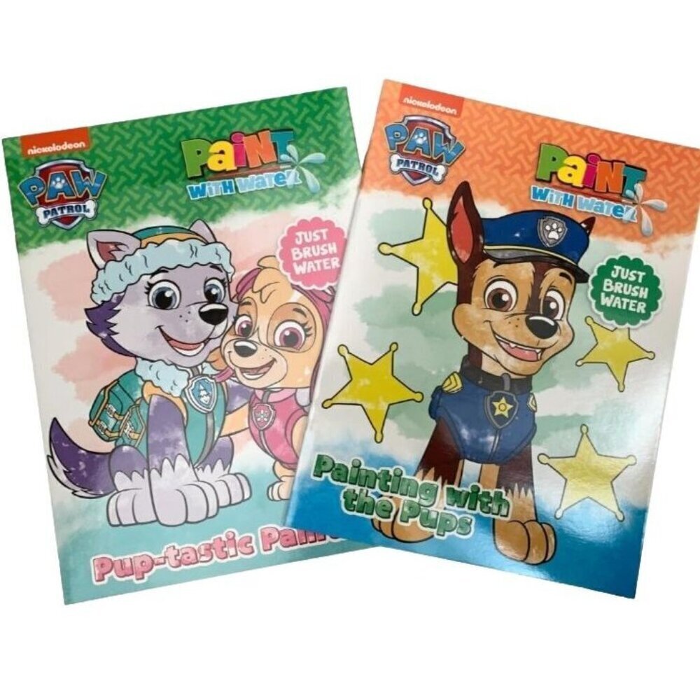 Paw Patrol Paint With Water Books Set of 2 Watercolor Painting With Pups